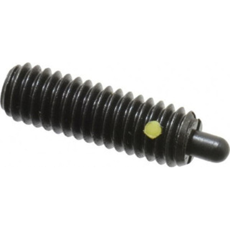 Vlier 5/16-18, 1 Thread Length, 3/16 Plunger Projection, Steel Threaded Spring Plunger 0.133 – 0.135 Max Plunger Diam, 1 Plunger Length, 3 Lb Init End Force, 15 Lb Final End Force S56N – 62116884