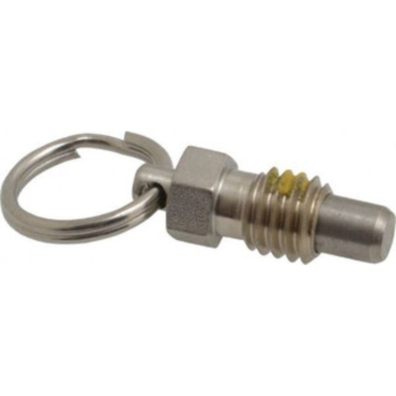 Vlier 3/8-16, 0.31 Thread Length, 1/4 Plunger Diam, 0.28 Plunger Projection, 0.75 Lb Init to 3 Lb Final End Force, Stainless Steel Pull Ring Plunger 0.44 Len Under Head, 0.63 Body Len, 3/4 Ring Diam, 0.82 Plunger Len SPRSN375P – 62124714