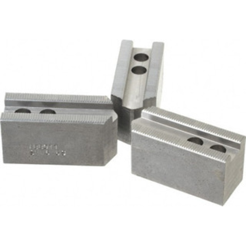 Abbott Workholding 6-1/2 Chuck Capacity, 1/16 x 90 Serrated Attachment, Square Soft Lathe Chuck Jaw 3 Jaws, Steel, 0.65 Btw Mount Hole Ctrs, 3 Long x 1-1/4 Wide x 1-1/2 High, 0.551 Groove, 0.3937 & 10mm Fastener SMW6.5S – 04229209