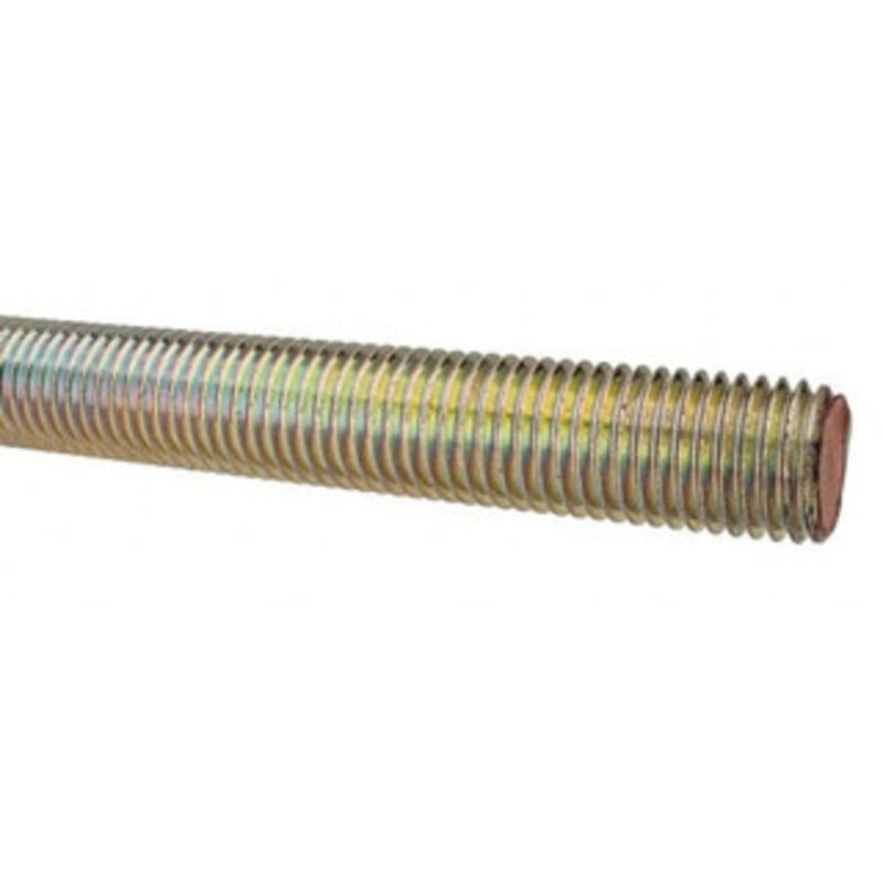 Value Collection 1-8 x 3 ft. Alloy Steel Threaded Rod Right Hand Thread, Yellow Zinc Plated Finish, UNC 07163 – 61219994