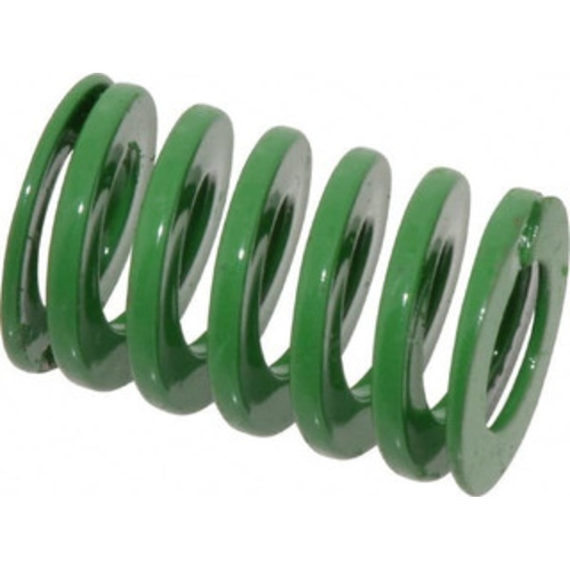 Danly 1 Hole Diam, 1/2 Rod Diam, 1-1/2 Free Length, Green Die Spring 37 Lb Max Deflection, 0.6 Max Deflection, Light Duty, Chromium Vanadium Steel 9-1606-11 – 76010834