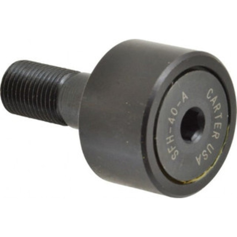 Made in USA 1-1/4 Roller Diam x 3/4 Width, 1/2 Stud Diam x 1-1/4 Length, Stud Cam Follower Steel, 5/8 Thread Length, 1/2-20 Thread, 3,144 Lb Dynamic Cap SFH-40-A – 56612237