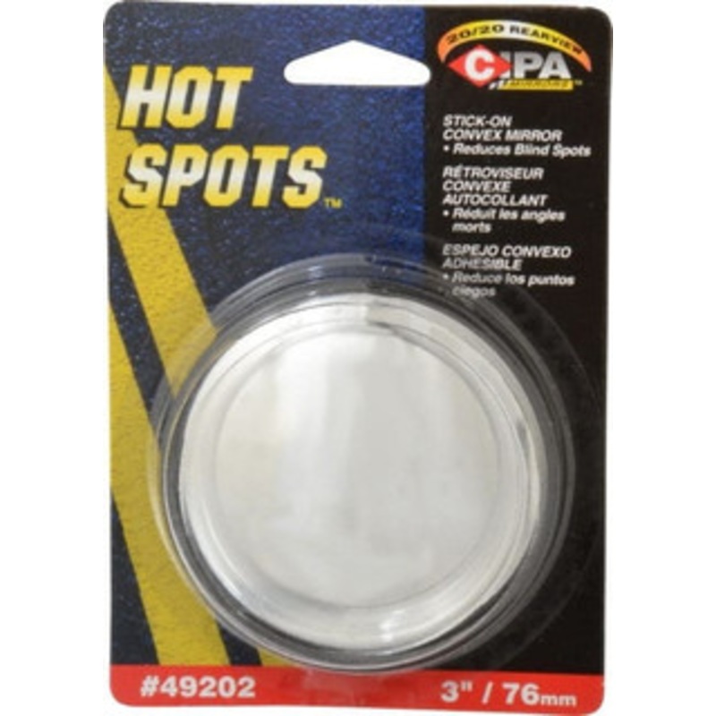 Value Collection Automotive Round Convex Blind Spot Stick-On Mirror Stainless Steel, 3 Mirror Diam 49202 – 04464905