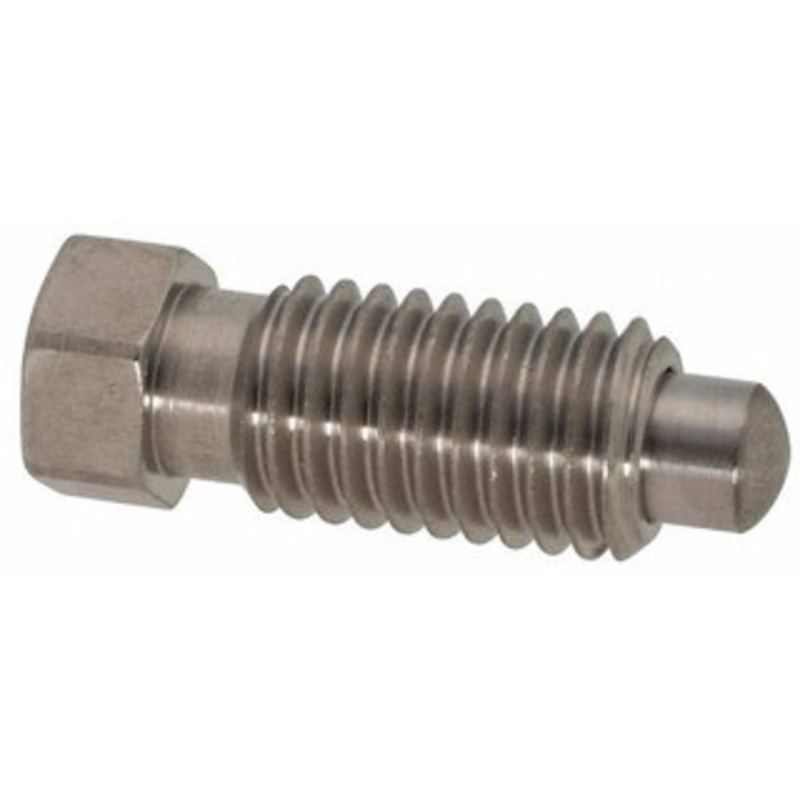Vlier M10x1.5, 20mm Thread Length, 0.236 Max Plunger Diam, 0.22 Lb Init to 2.02 Lb Final End Force, Knob Handle Plunger Delrin Knob, 0.98 Body Length, 0.79 Length Under Head/Shoulder, 0.196 Plunger Projection SMPRT10 – 03680410