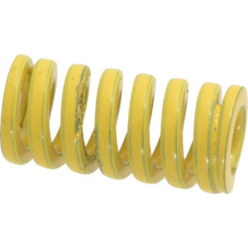 Danly 1/2 Hole Diam, 9/32 Rod Diam, 1 Free Length, Yellow Die Spring 33.5 Lb Max Deflection, 0.25 Max Deflection, Extra Heavy Duty, Chromium Vanadium Steel 9-0804-36 – 76016211