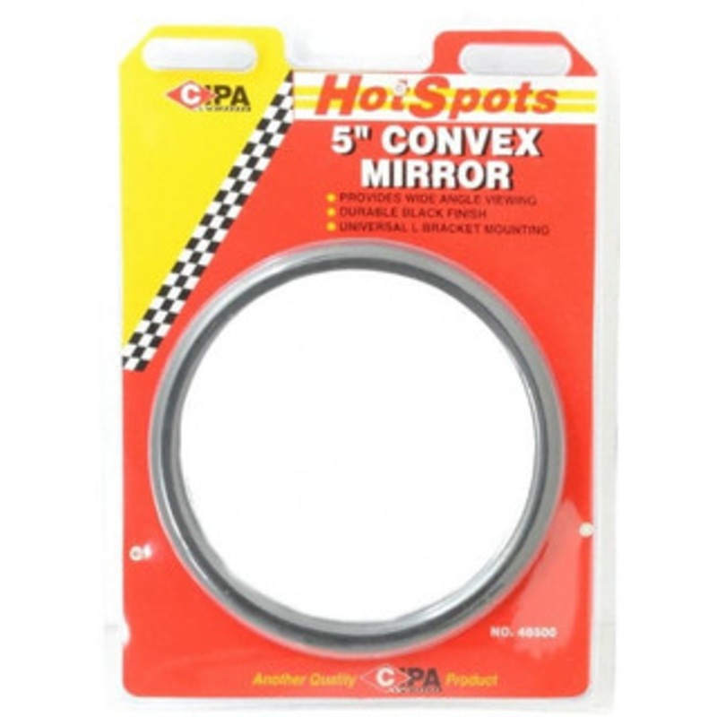 Value Collection Automotive Full Size Convex Round Mirror with L Bracket Black, 5 Mirror Diam 48500 – 04464939