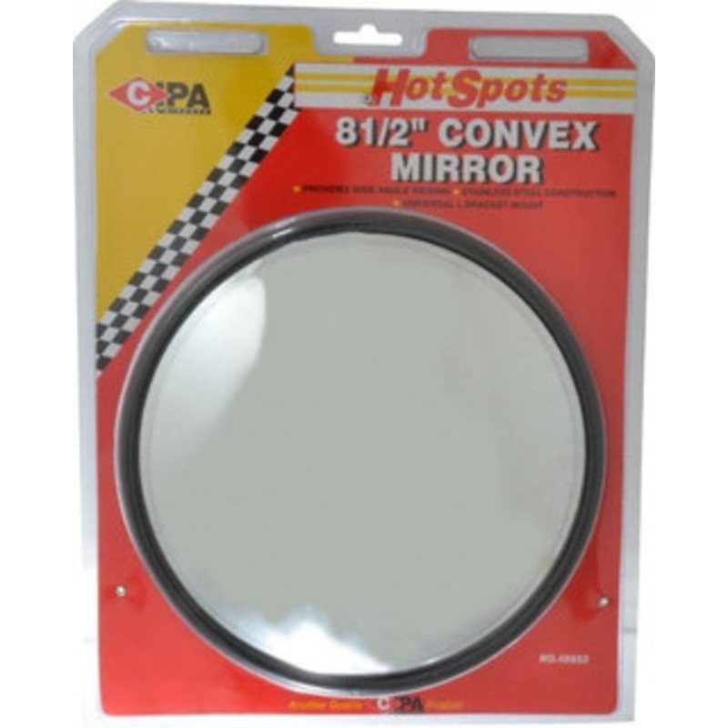 Value Collection Automotive Full Size Convex Round Mirror with L Bracket Stainless Steel, 8-1/2 Mirror Diam 48852 – 04464855