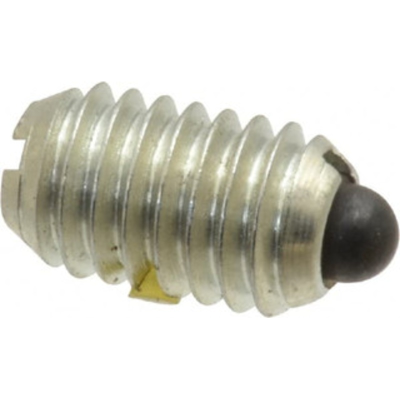 Vlier 3/8-16, 5/8 Thread Length, 0.11 Plunger Projection, Steel Threaded Spring Plunger 0.186 Max Plunger Diam, 0.625 Plunger Length, 4.5 Lb Init End Force, 18.5 Lb Final End Force M58N – 62120035