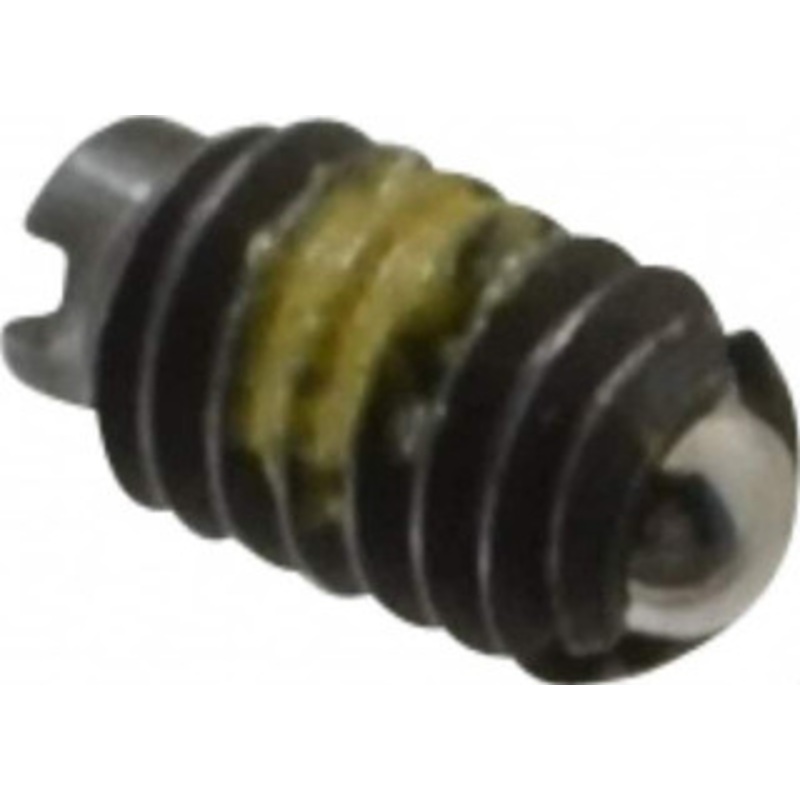 Vlier 4-48, 0.062 Ball Diam, 0.187 Body Length, 0.02 Max Ball Reach, Threaded Ball Plunger Steel Body, Steel Ball, 0.13 Lb Initial End Force, 0.5 Lb Final End Force, Locking Element B46P – 62120951