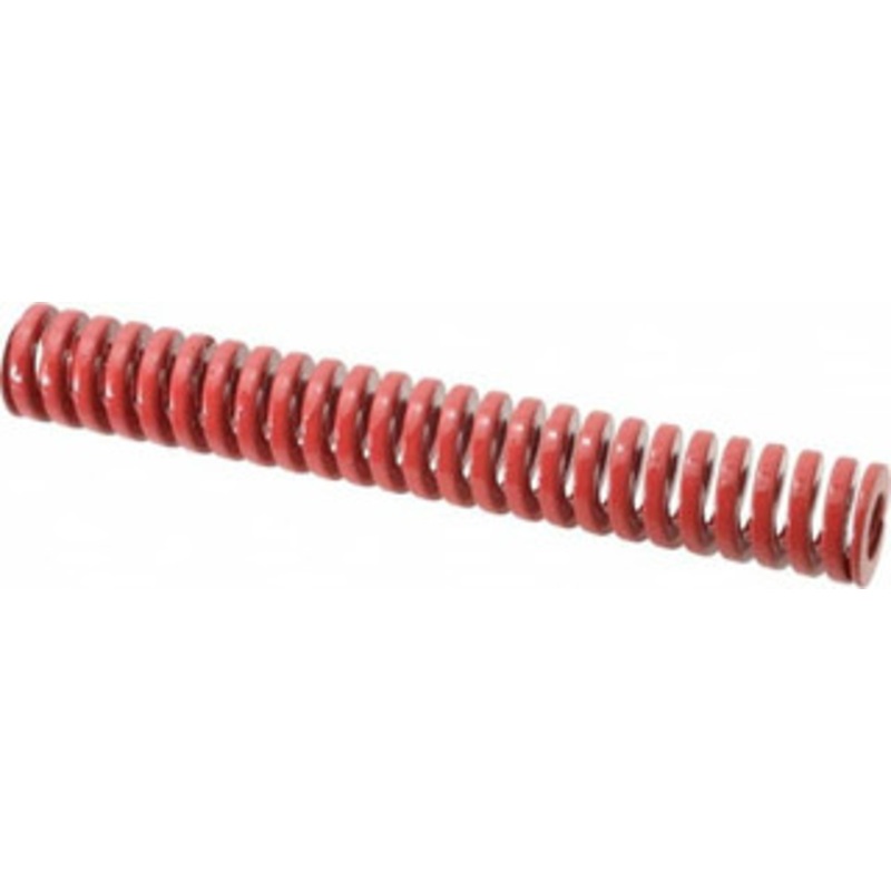 Danly 1 Hole Diam, 1/2 Rod Diam, 7 Free Length, Red Die Spring 23.5 Lb Max Deflection, 2.1 Max Deflection, Heavy Duty, Chromium Vanadium Steel 9-1628-26 – 76014943