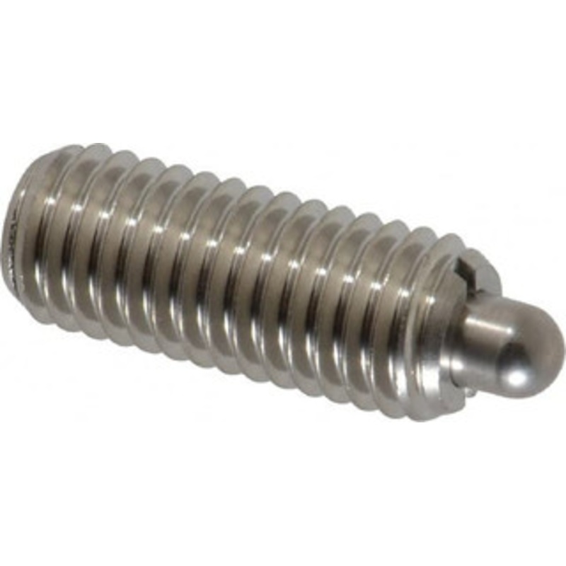 Vlier 1/2-13, 1-1/4 Thread Length, 1/4 Plunger Projection, Stainless Steel Threaded Spring Plunger 0.247 – 1/4 Max Plunger Diam, 1-1/4 Plunger Length, 2.7 Lb Init End Force, 9.3 Lb Final End Force SSS61 – 62117437
