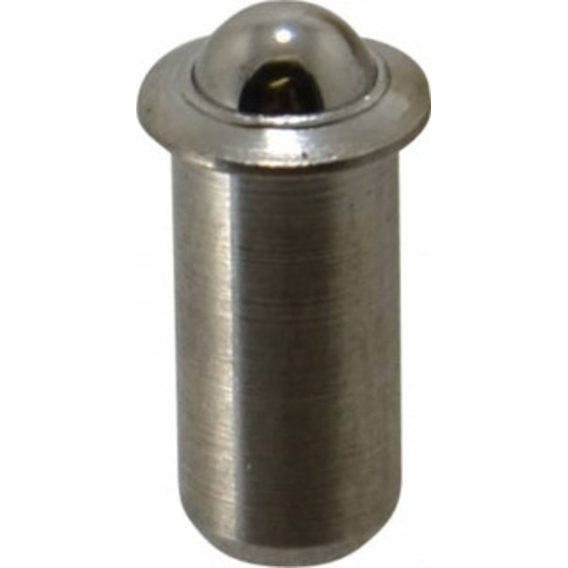 Vlier 0.394 Body Length x 3/16 Body Diam, 1 Lb Init to 2.5 Lb Final End Force, Stainless Steel Press Fit Ball Plunger 5/32 Ball Diam, 0.058 Max Ball Reach, 0.04 Flange Thickness SPFB51 – 01360874