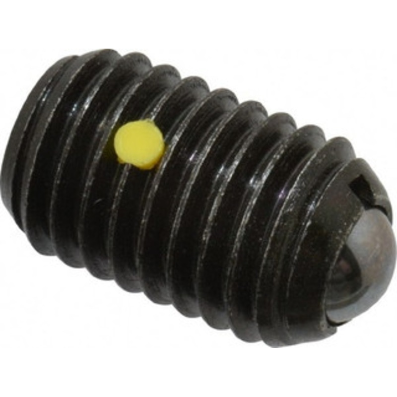 Vlier 5/8-11, 0.375 Ball Diam, 0.984 Body Length, 0.096 Max Ball Reach, Threaded Ball Plunger Steel Body, Steel Ball, 9 Lb Initial End Force, 18 Lb Final End Force, Locking Element B62N – 62121157