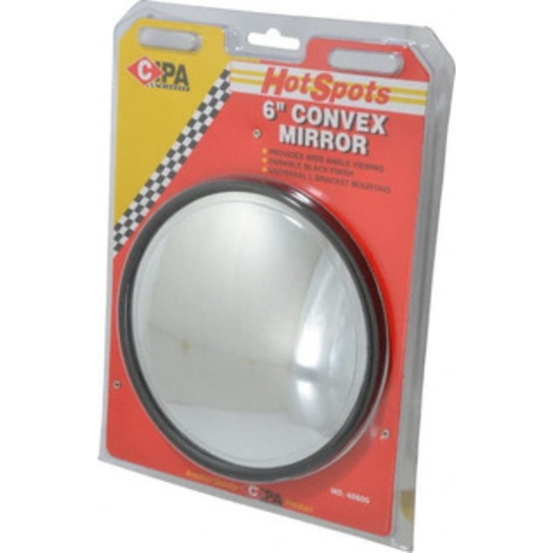 Value Collection Automotive Full Size Convex Round Mirror with L Bracket Black, 6 Mirror Diam 48600 – 04464954