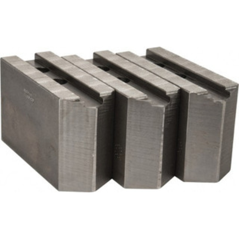 Abbott Workholding 15 to 18 Chuck Capacity, 1.5mm x 60 Serrated Attachment, Square Soft Lathe Chuck Jaw 3 Jaws, Steel, 1.6929 Btw Mount Hole Ctrs, 6-1/2 Long x 2-1/2 Wide x 4 High, 0.8661 Groove, 0.7874 & 20mm Fastener KTT15S1 – 04231296
