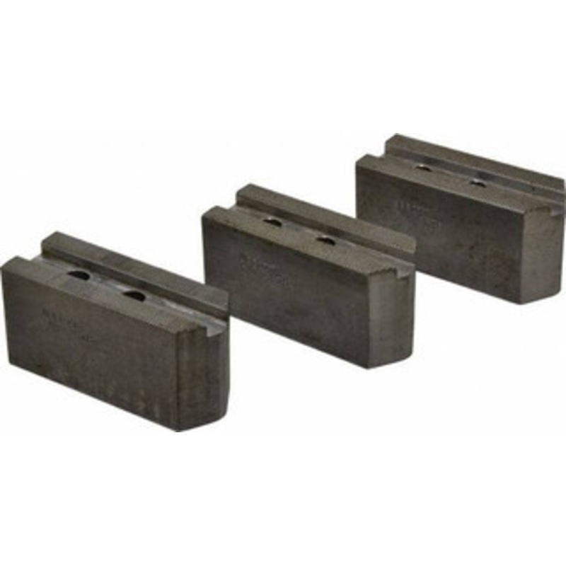 Abbott Workholding 8 & Up Chuck Capacity, 1.5mm x 60 Serrated Attachment, Square Soft Lathe Chuck Jaw 3 Jaws, Steel, 1.1811 Btw Mount Hole Ctrs, 4 Long x 1-1/2 Wide x 2 High, 0.5512 Groove, 0.3937 & 10mm Fastener SUG8SSTS – 04231031