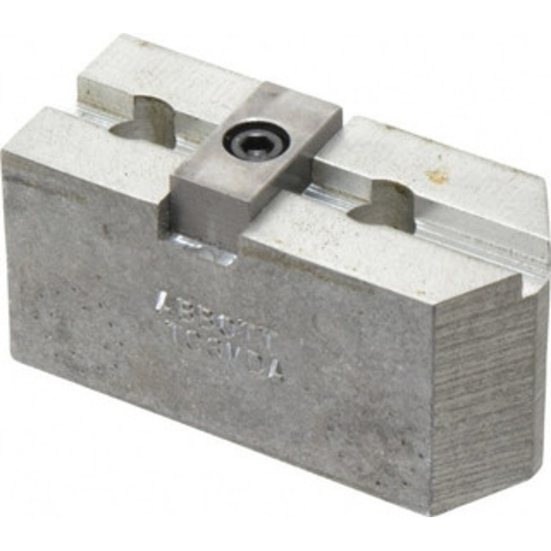 Abbott Workholding 6 & Up Chuck Capacity, Tongue & Groove Attachment, Square Soft Lathe Chuck Jaw 3 Jaws, Aluminum, 1-1/2 Btw Mount Hole Ctrs, 3 Long x 1-1/4 Wide x 1-1/2 High, 5/16 Groove, 3/8 Fastener TG6MDA – 04226429