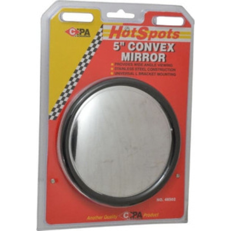 Value Collection Automotive Full Size Convex Round Mirror with L Bracket Stainless Steel, 5 Mirror Diam 48502 – 04464947