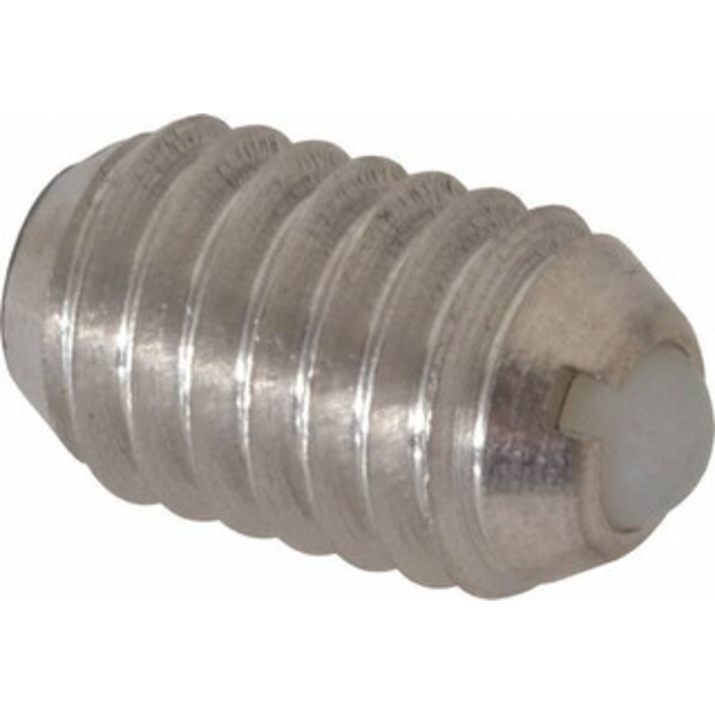 Vlier 3/8-16, 0.188 Ball Diam, 0.625 Body Length, 0.048 Max Ball Reach, Threaded Ball Plunger Stainless Steel Body, Nylon Ball, 5 Lb Initial End Force, 10 Lb Final End Force DSSB58 – 62122932
