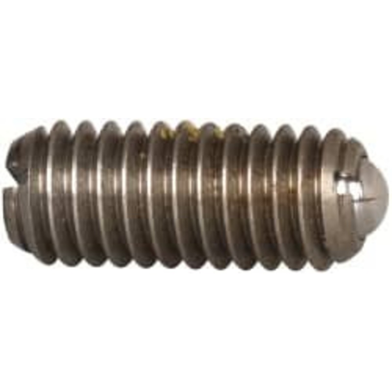 Vlier M6x1.0, 3.5mm Ball Diam, 14mm Body Length, 1mm Max Ball Reach, Threaded Ball Plunger Stainless Steel Body, Stainless Steel Ball, 2.02 Lb Initial End Force, 2.92 Lb Final End Force, Locking Element SBM6P – 62122205