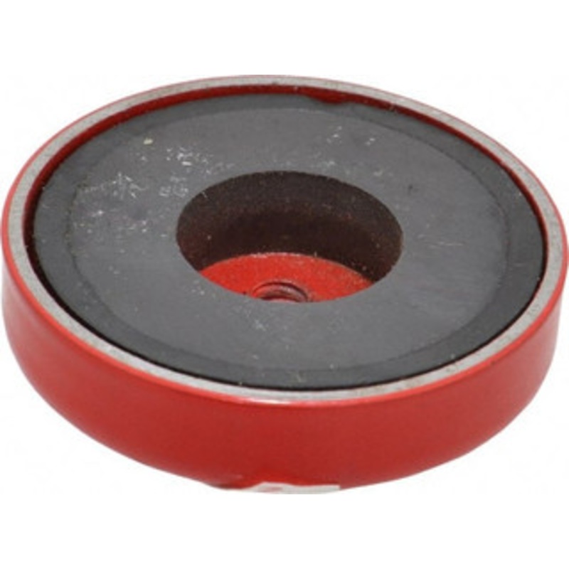 Value Collection 10-24 Tap, 9 kg Average Pull Force, 1-3/4 Diam, 3/8 High, Ceramic Pot Magnet Red, 0.34 Countersunk Hole MP0656 – 84396308