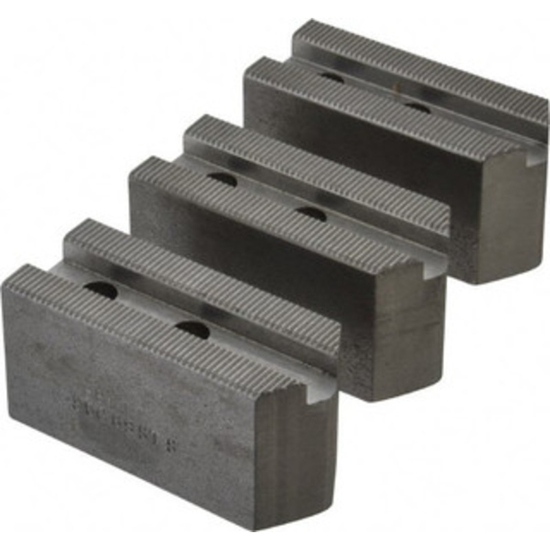 Abbott Workholding 6 & Up Chuck Capacity, 1.5mm x 60 Serrated Attachment, Square Soft Lathe Chuck Jaw 3 Jaws, Steel, 63/64 Btw Mount Hole Ctrs, 3 Long x 1-1/4 Wide x 1-1/2 High, 0.4331 Groove, 0.315 & 8mm Fastener SUG6SSTS – 04230983