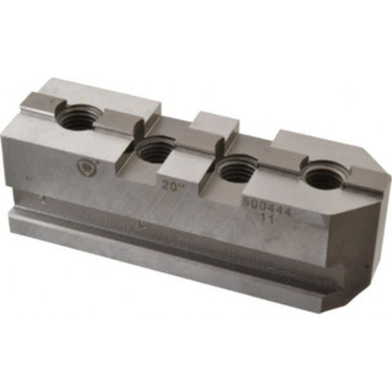 Bison 20 Max Chuck Diam Tongue & Groove Hard Lathe Chuck Master Jaws Steel, 0.7496 Groove Width, 2.0472 OAW x 6.6142 OAL x 2.3228 OAH 7-890-320 – 08553760