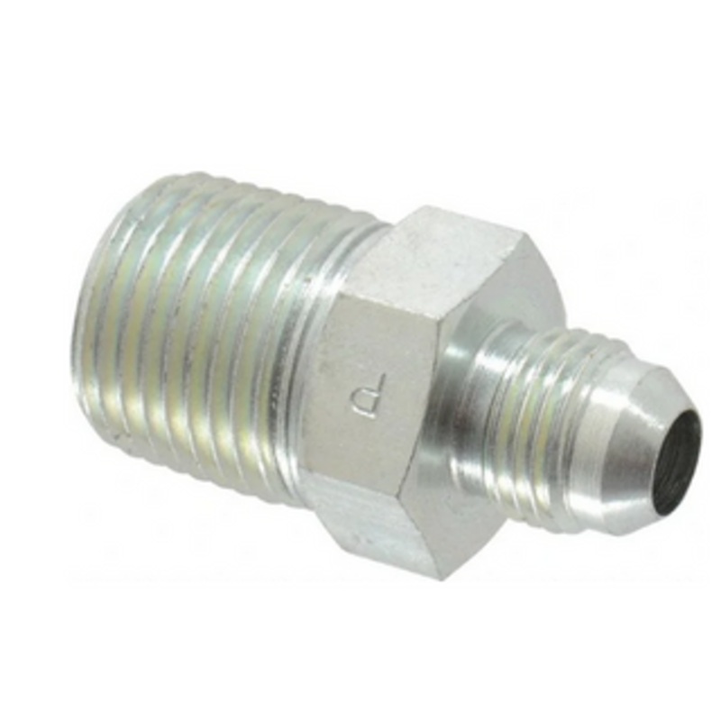 Parker 3/8 Tube OD x 1/2 NPTF 37 Steel Flared Tube Male Connector   Flare x MNPTF Ends,   6-8 FTX-S    – 68-079-3
