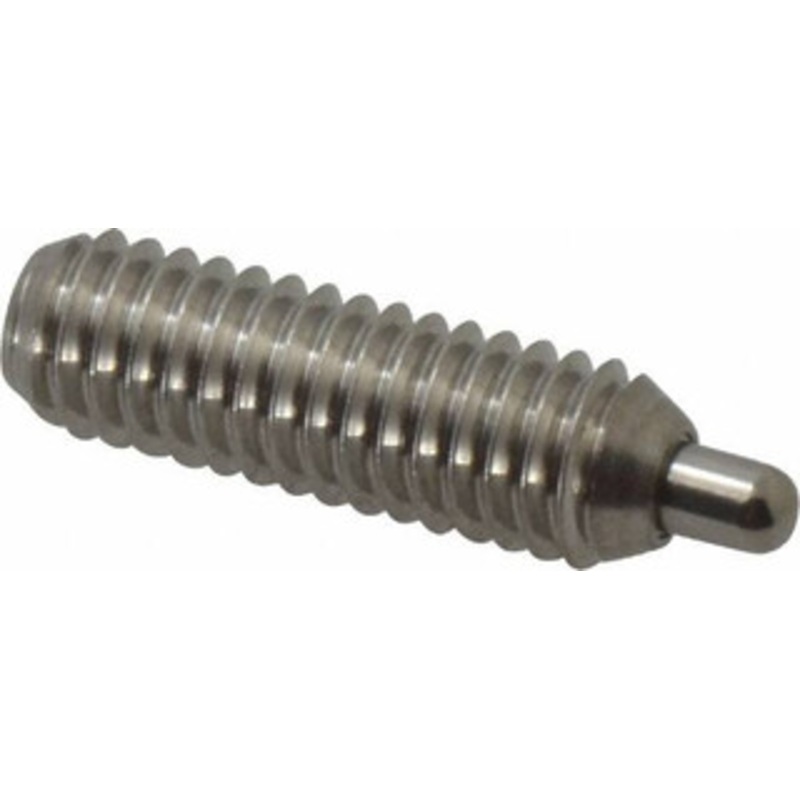 Vlier 5/16-18, 1 Thread Length, 3/16 Plunger Projection, Stainless Steel Threaded Spring Plunger 0.133 – 0.135 Max Plunger Diam, 1 Plunger Length, 3 Lb Init End Force, 15 Lb Final End Force, 0.093 Hex SSPH56 – 62119722