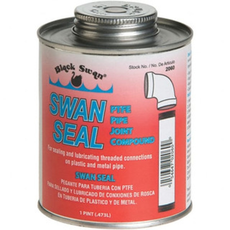 Black Swan Mfg. Co. Threaded Pipe Sealants, Container Type: Can, Container Size: 1 Pt., Color: White, Minimum Work Temperature (F): -50, Maximum Work Temperature (F): 400, Applications: Pipes 02060 – 97057954