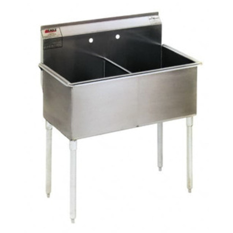 Eagle MHC 36 Long x 21 Wide Inside, 2 Compartment, Stainless Steel Stainless Steel Scullery Sink 16 Gauge, 39 Long x 24-1/2 Wide x 42 High Outside, 14 Deep 2136-2-16/4 – 08941007