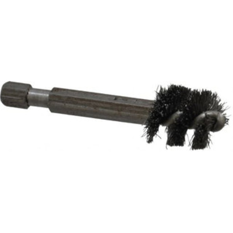 Made in USA 1/2 Inch Inside Diameter, 5/8 Inch Actual Brush Diameter, Carbon Steel, Power Fitting and Cleaning Brush 1/4 Shank Diameter, 2-3/4 Inch Long, Hex Shaft Stem 09-660008-H – 03715646
