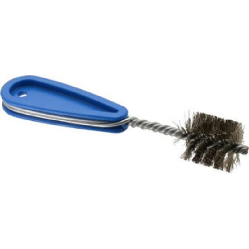Schaefer Brush 1-3/16 Inch Actual Brush Diameter, Stainless Steel, Refrigeration, Hand Fitting and Cleaning Brush 1-1/8 Refrigeration Outside Diameter, Solid Plastic Hand Fitting Handle with Hole 00931 – 36911360