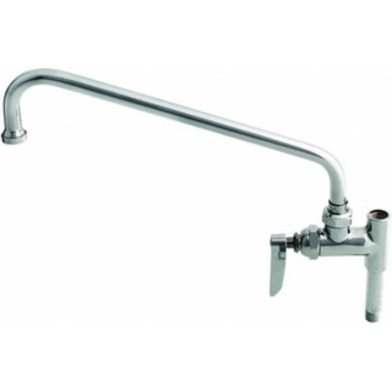 T&S Brass Low Spout, Lever Design, Single Hole Mount, Add On Faucet for Pre Rinse Units 12 Inch Spout, Lever Handle B-0156 – 32072829