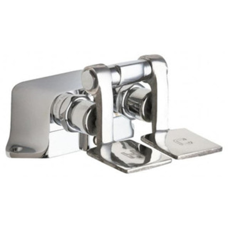 Chicago Faucets No Spout, Self Closing Cartridges Design, Rough Chrome, Floor Mounted, Floor Mounted Faucet with Short Pedals Pedal Handle 625-ABRCF – 40865388