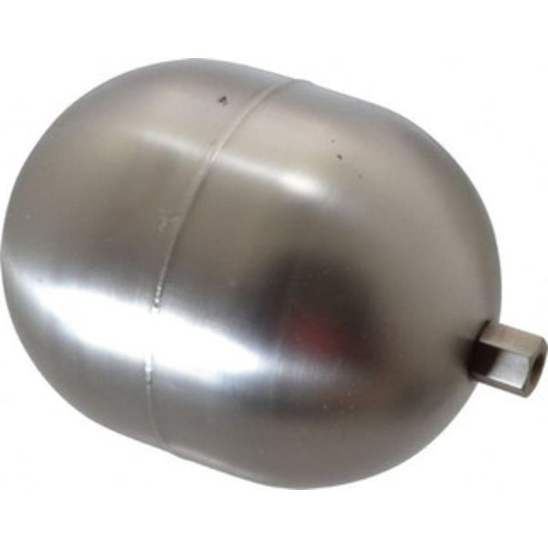 Made in USA 4 Diam x 5 Long, Oblong, Hex Spud Connection, Metal Float 1/4-20 Thread, Stainless Steel, 200 Max psi, 25 Gauge OS4X5254S – 56489743