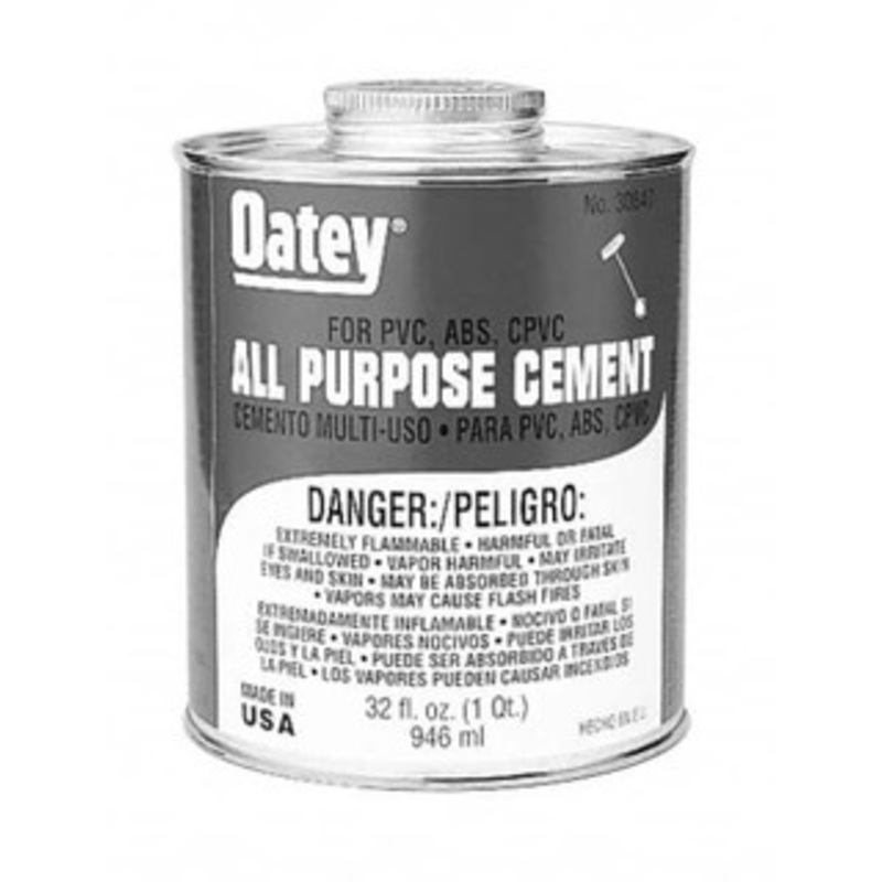 Oatey 1 Gal All-Purpose Medium Bodied Cement Clear, Use with ABS, PVC & CPVC up to 6 Diam 30848 – 37035763