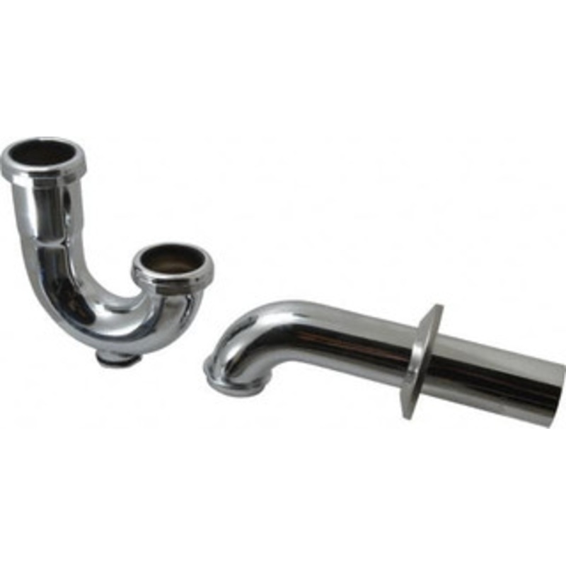 Federal Process 1-1/2 Outside Diameter, 20 Gauge, P Trap with Wall Pipe and Cleanout Plug Chrome Coated, Brass 104CO – 82722752
