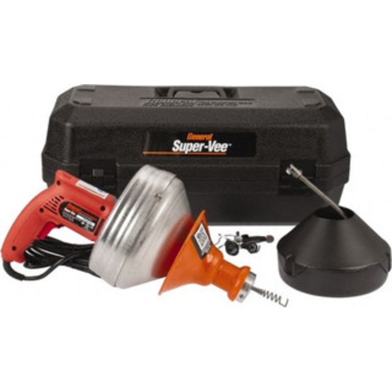 General Pipe Cleaners Electric Battery Drain Cleaning Machine For 3 Pipe, 25 ft. Cable, 500 Max RPM SV-A-WC – 36892495