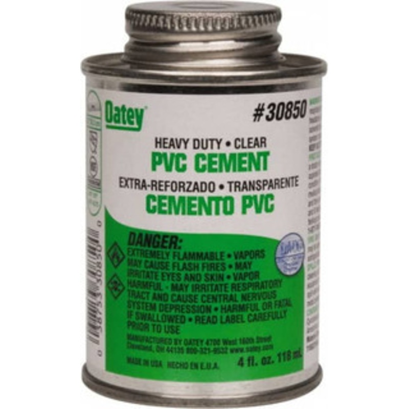 Oatey 4 oz Heavy Duty Cement Clear, Use with PVC up to 12 Diam 30850 – 37036027
