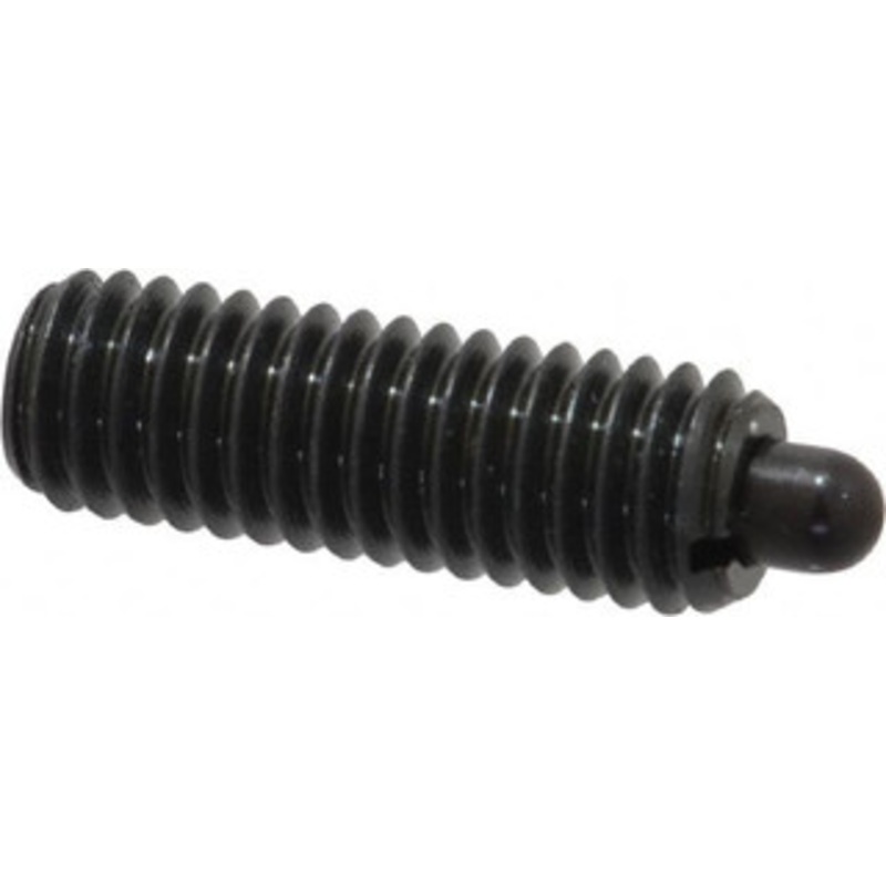 Vlier 3/8-16, 1-1/8 Thread Length, 3/16 Plunger Projection, Steel Threaded Spring Plunger 0.186 – 3/16 Max Plunger Diam, 1-1/8 Plunger Length, 5.5 Lb Init End Force, 14.5 Lb Final End Force S58 – 62116918