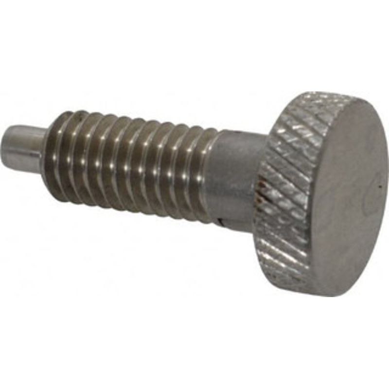 Vlier 3/8-16, 3/4 Thread Length, 0.185 to 0.186 Max Plunger Diam, 0.5 Lb Init to 3 Lb Final End Force, Locking Knob Handle Plunger Knurled Knob, 0.97 Length Under Head/Shoulder, 0.22 Plunger Projection SSLF375P – 62124250