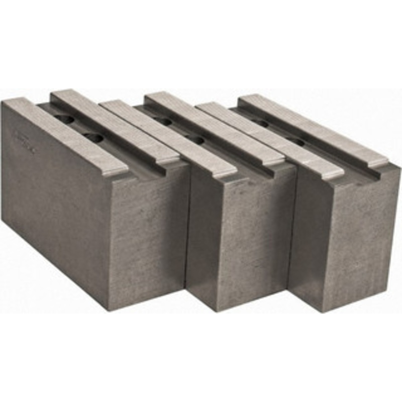 Abbott Workholding 15 to 18 Chuck Capacity, 1.5mm x 60 Serrated Attachment, Square Soft Lathe Chuck Jaw 3 Jaws, Steel, 1.6929 Btw Mount Hole Ctrs, 6-1/2 Long x 2-1/2 Wide x 4 High, 0.8661 Groove, 0.7874 & 20mm Fastener KTT15S1SQ – 04709762