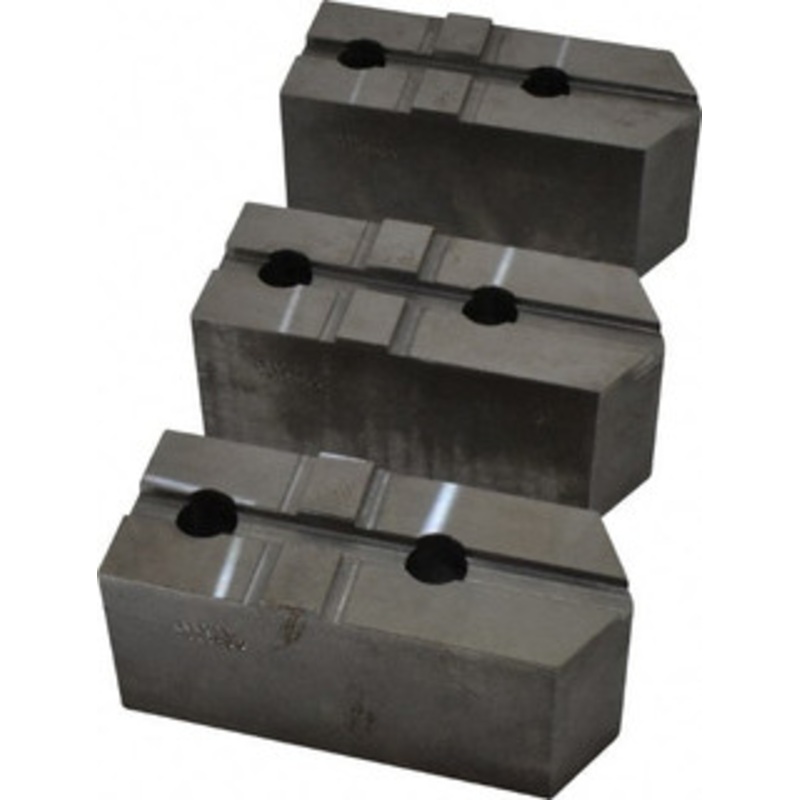 Abbott Workholding 15 to 18 Chuck Capacity, Tongue & Groove Attachment, Square Soft Lathe Chuck Jaw 3 Jaws, Steel, 3 Btw Mount Hole Ctrs, 6-1/2 Long x 2-1/2 Wide x 3 High, 1/2 Groove, 3/4 Fastener TG15HDS – 04226882