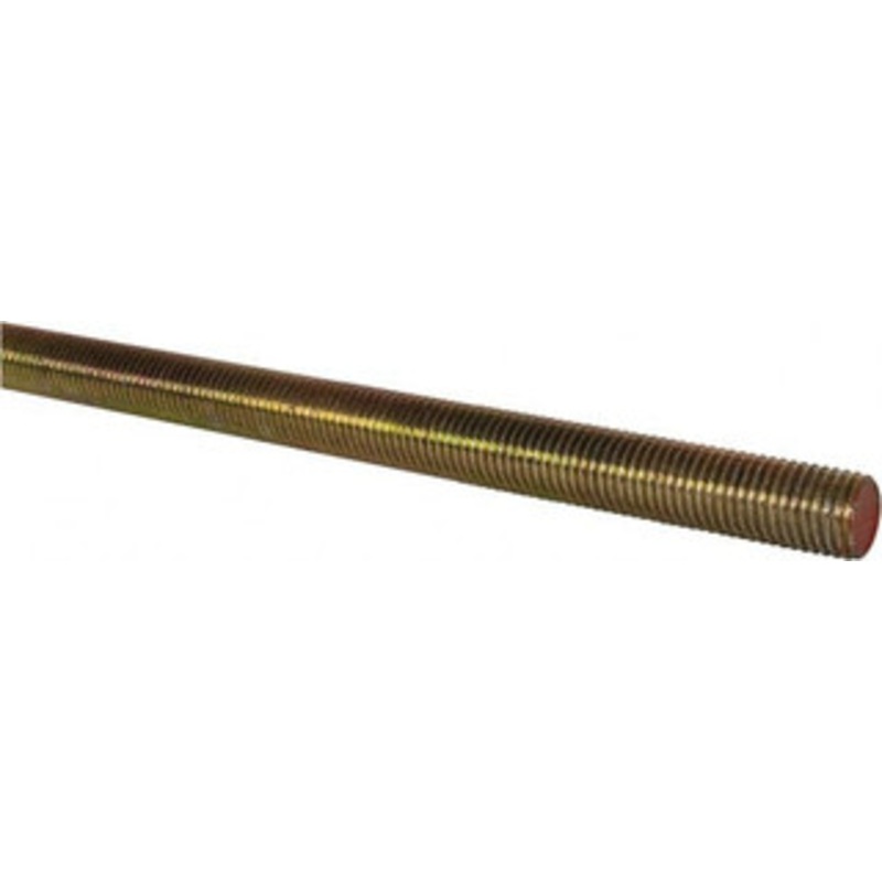 Value Collection 1-8 x 6 ft. Alloy Steel Threaded Rod Right Hand Thread, Yellow Zinc Plated Finish, UNC 07166 – 62017868