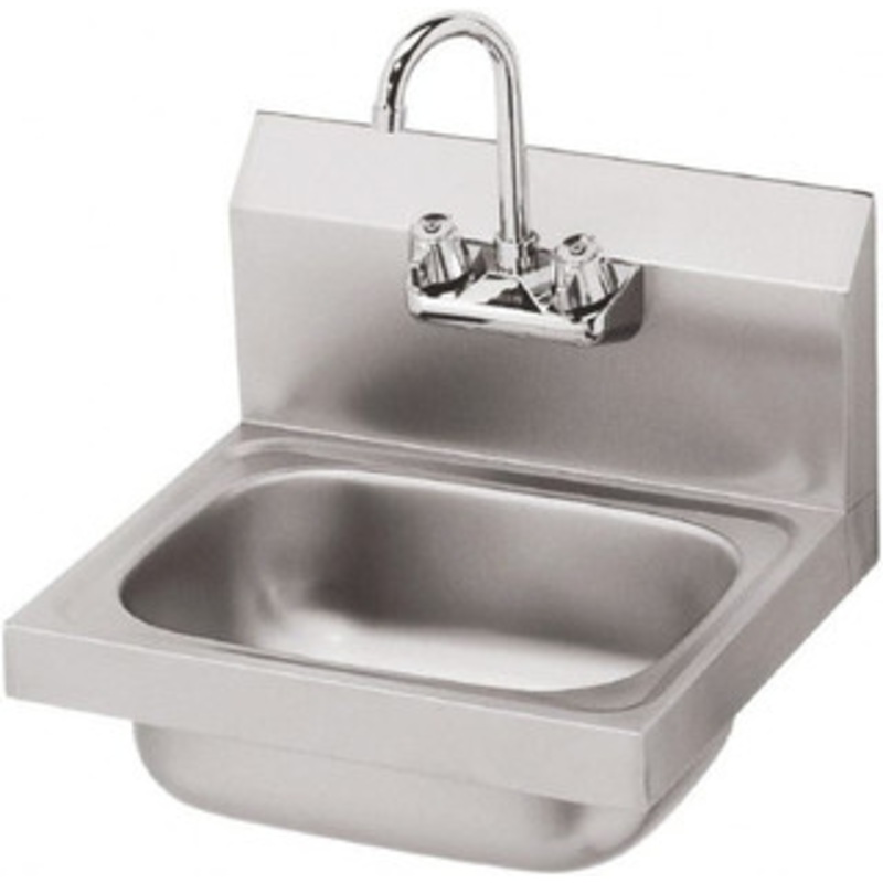 Krowne 12-1/2 Long x 10 Wide Inside, 1 Compartment, Grade 304 Stainless Steel Hand Sink 20 Gauge, 15 Long x 16 Wide x 6 High Outside, 5-1/2 Deep HS-2L – 52904612