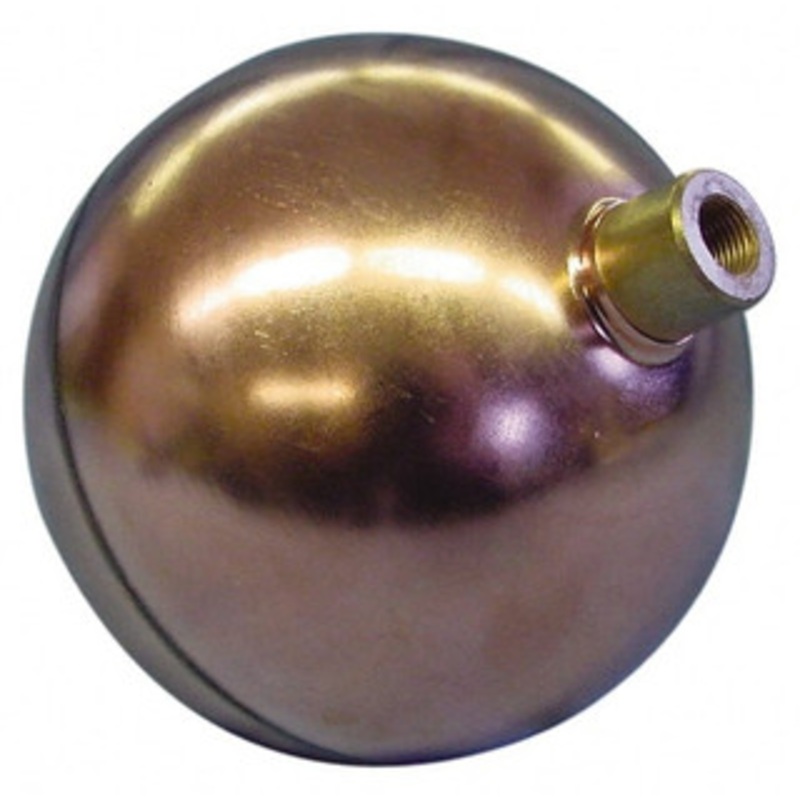 Made in USA 8 Diam, Spherical, Round Spud Connection, Metal Float 3/8 NPT Thread, Copper, 25 Max psi, 24 Gauge RC8024O – 07429335
