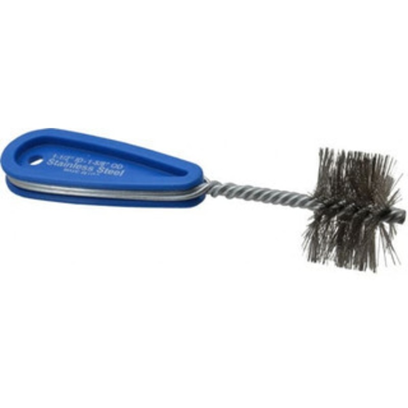 Schaefer Brush 1-3/4 Inch Actual Brush Diameter, Stainless Steel, Refrigeration, Hand Fitting and Cleaning Brush 1-5/8 Refrigeration Outside Diameter, Solid Plastic Hand Fitting Handle with Hole 00934 – 36911386