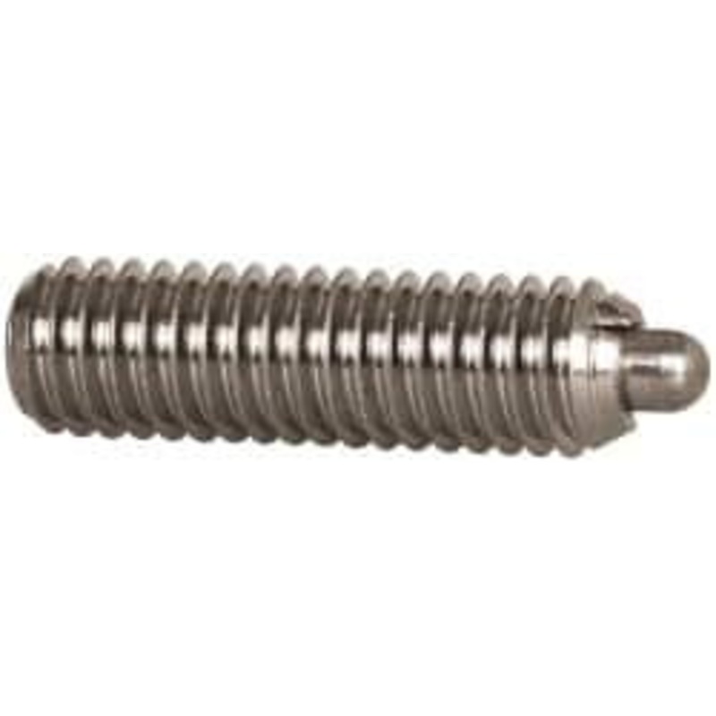 Vlier M6 x 1.0, 0.787 Thread Length, 0.098 Plunger Projection, Stainless Steel Threaded Spring Plunger 0.106 Max Plunger Diam, 0.787 Plunger Length, 4.05 Lb Init End Force, 11.24 Lb Final End Force SSM6A – 62117759