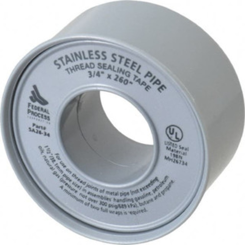 Federal Process 3/4 Wide x 260 Long High Density Pipe Repair Tape 4.3 mil Thick, -450 to 550F, Nickel SA26-34 – 02455582